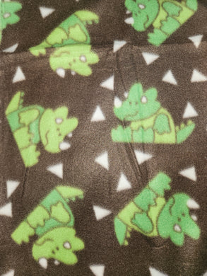 Throw Blanket - Dinosaurs, Little Triceratops on Brown Fleece::Matching