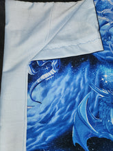 Pillowcase - Dragons, Blue with Moon Cotton::Light Blue Cotton