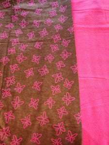 Receiving Blanket - Butterflies, Hot Pink on Brown Flannel::Hot Pink Flannel