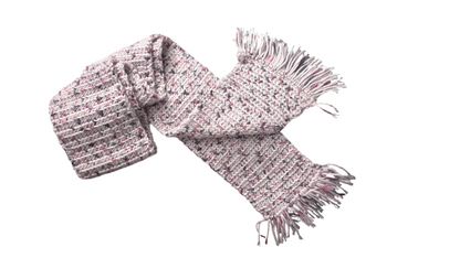 Crocheted Scarf: Light Purple with Purple Flecks