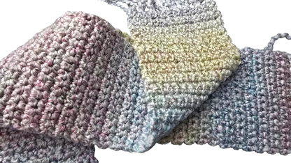 Crocheted Scarf: 	Pastel Rainbow Blend - Lion's Brand Homespun: Tudor