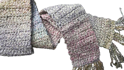 Crocheted Scarf: Pastel Rainbow Blend - Lion's Brand Homespun: Tudor