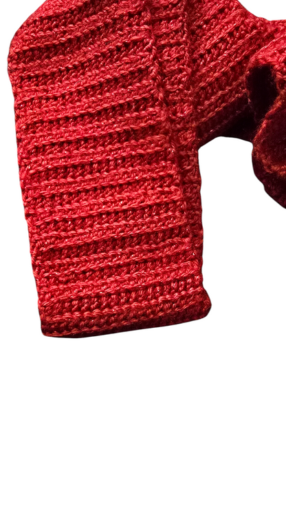 Crocheted Scarf: Red Sparkle - Caron Simply Soft, Party: Red Sparkle