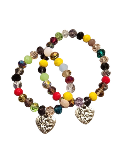 Handmade Me & You Stretch Bracelet Matching Pair - Friendship & Love