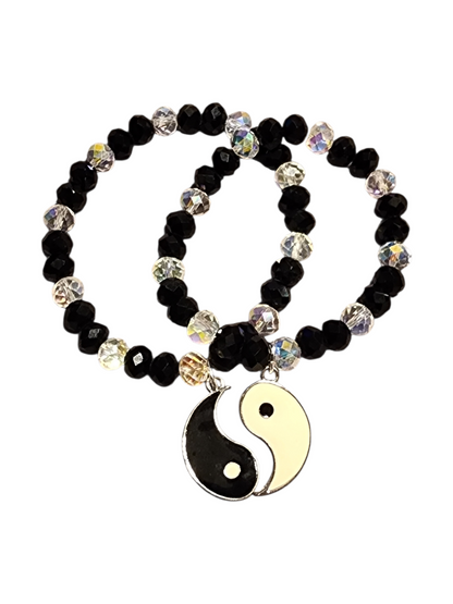 Handmade Me & You Stretch Bracelet Matching Pair - Assorted
