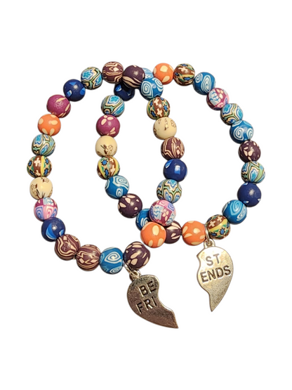 Handmade Me & You Stretch Bracelet Matching Pair - Best Friends