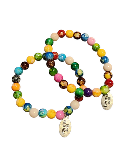 Handmade Me & You Stretch Bracelet Matching Pair - Best Friends
