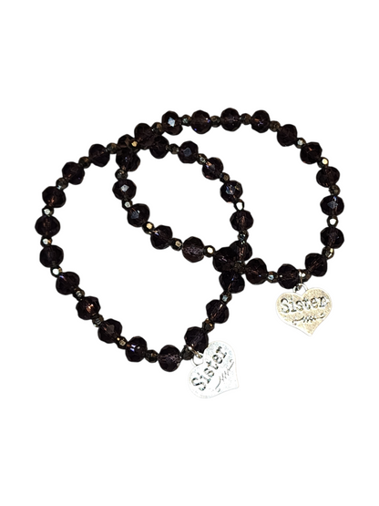 Handmade Me & You Stretch Bracelet Matching Pair - Sisters