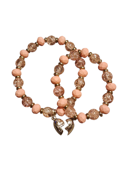 Handmade Me & You Stretch Bracelet Matching Pair - Mommy & Me