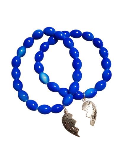 Handmade Me & You Stretch Bracelet Matching Pair - Mother & Daughter