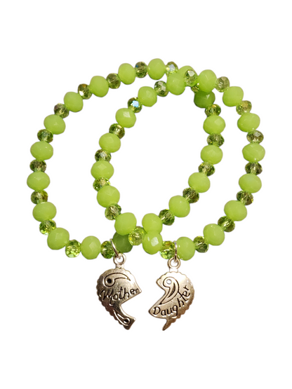 Handmade Me & You Stretch Bracelet Matching Pair - Mother & Daughter
