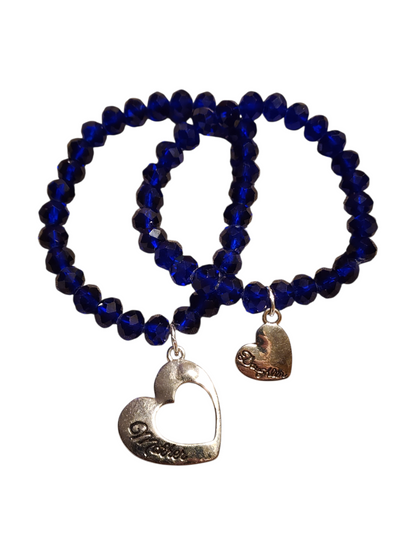 Handmade Me & You Stretch Bracelet Matching Pair - Mother & Daughter