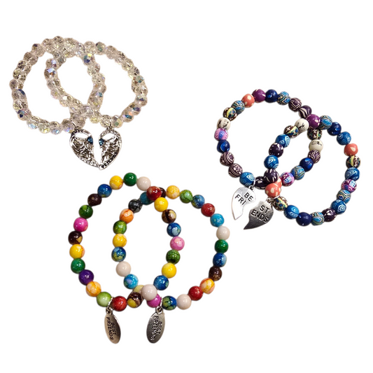 Handmade Me & You Stretch Bracelet Matching Pair - Best Friends