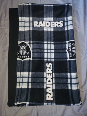 Licensed Pillowcase - NFL Las Vegas Raiders Plaid Fleece::Black Sweatshirt