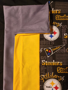 Licensed Pillowcase - NFL Pittsburgh Steelers Pennant Flags Cotton w/Yellow Cotton::Gray Cotton