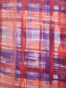Throw Blanket - Plaid, Distressed Pink & Purple Fleece::Matching Fleece
