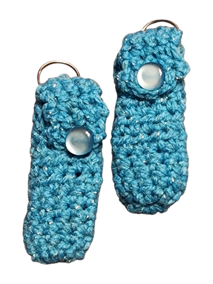 Handmade Crochet Chapstick Holder Keychain - Assorted Designs