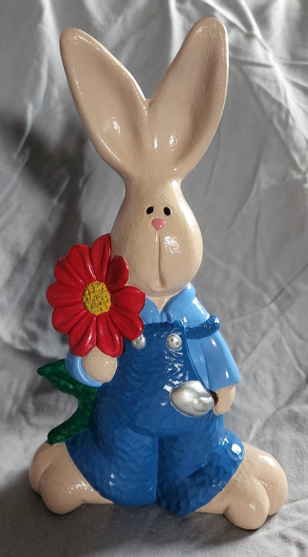 Ceramics - Bunny, Gardener w/Flower