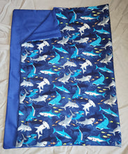 Pillowcase - Sharks, Happy on Navy Cotton::Navy Cotton