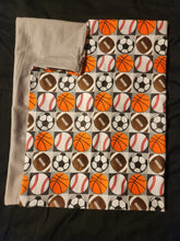 Pillowcase - Sports, Balls Grid Flannel::Grey Flannel