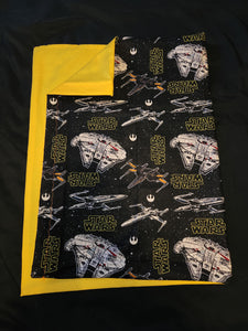 Licensed Pillowcase - Star Wars Millennium Falcon Cotton::Mustard Yellow Cotton