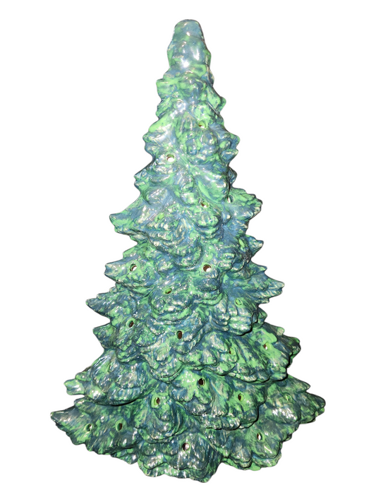 Large Ceramic Tree, Realistic Mantle with Fabric Base
