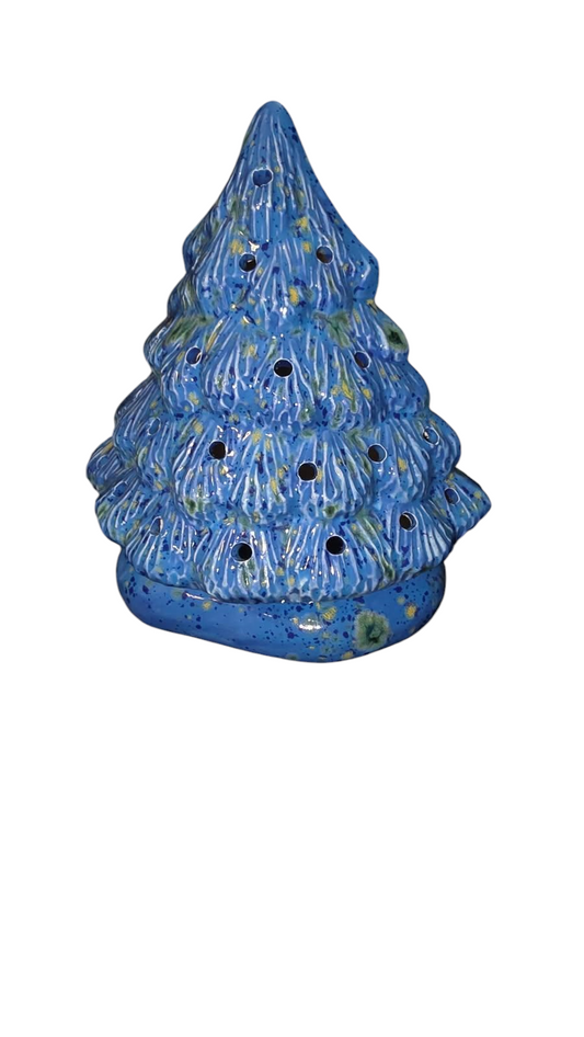Small Handmade Ceramic Christmas Tree, Sierra Spruce, Funky Pop Color Design