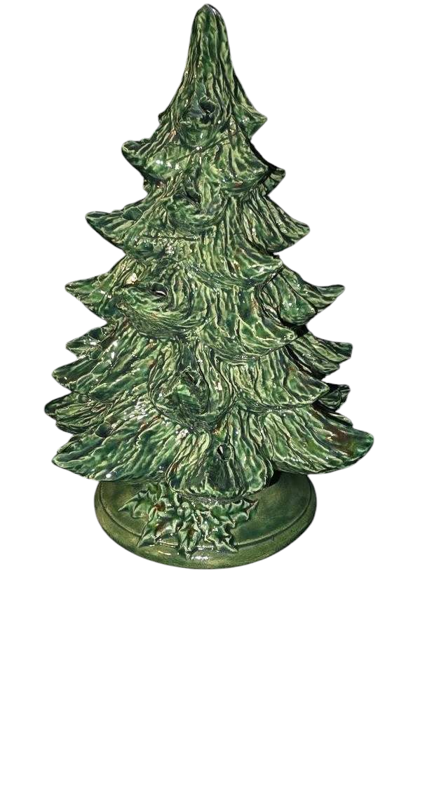 Small Handmade Ceramic Nowell Christmas Tree, Traditional Holiday Design