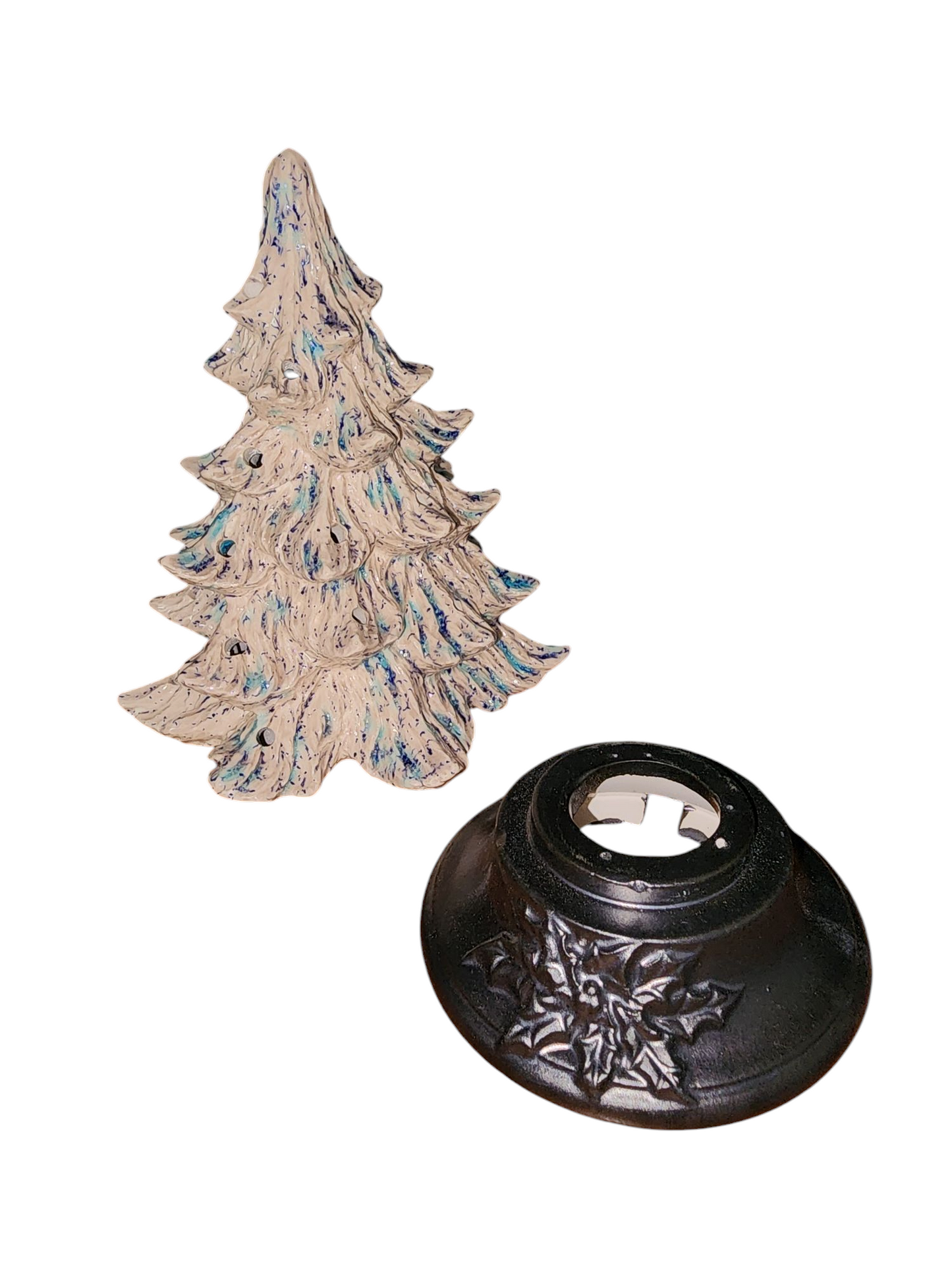 Small Handmade Ceramic Christmas Tree, Nowell, Funky Pop Color Design