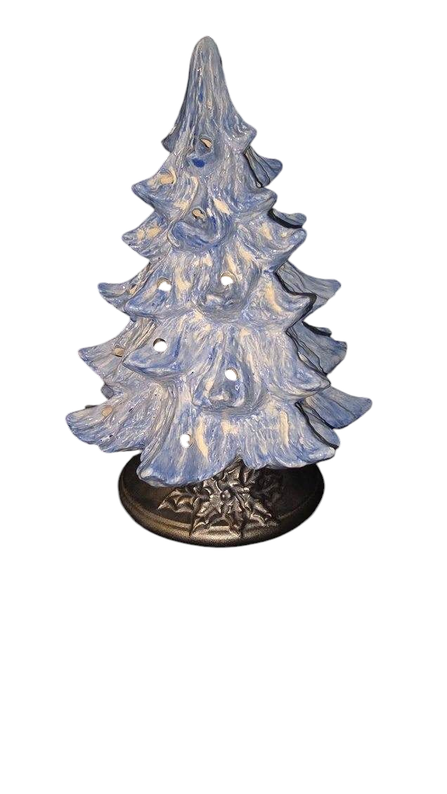 Small Handmade Ceramic Christmas Tree, Nowell, Funky Pop Color Design