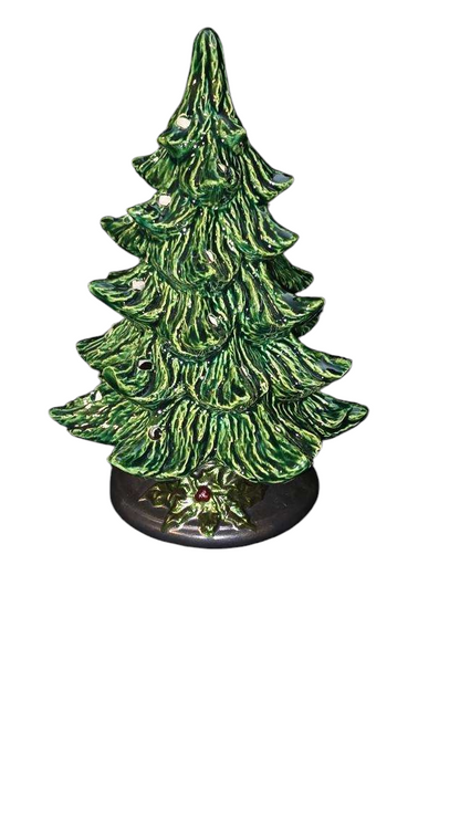 Small Handmade Ceramic Nowell Christmas Tree, Traditional Holiday Design