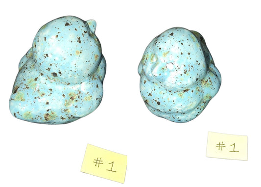 Ceramic Garden Bird - Blue Puffy Bird