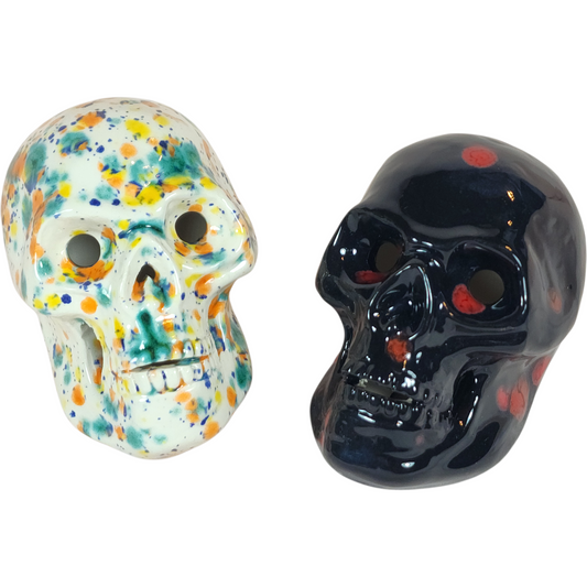 Handmade Ceramic Skull, Small - Assorted Colors