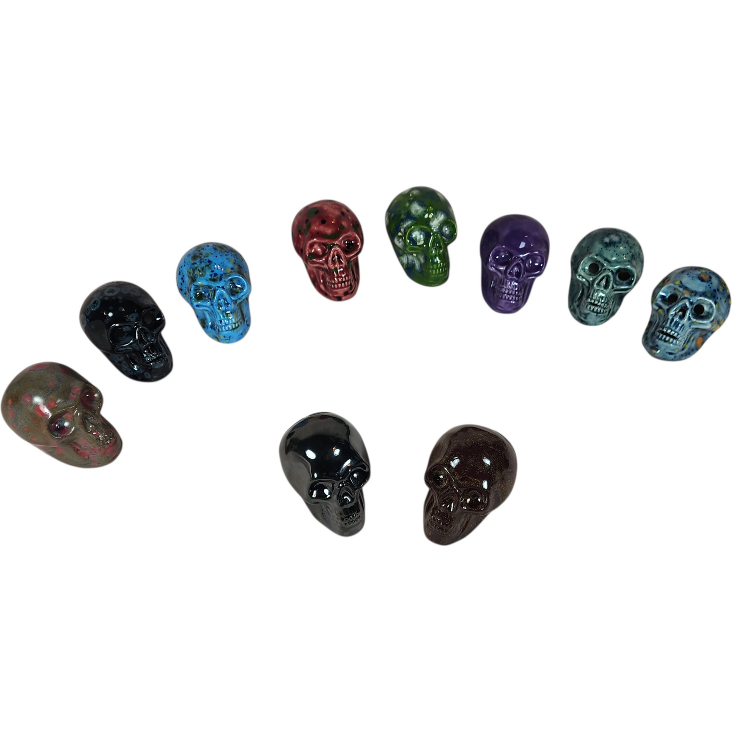 Handmade Ceramic Skull, Mini - Assorted Colors