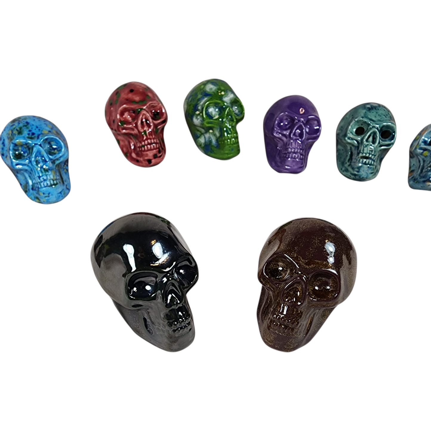 Handmade Ceramic Skull, Mini - Assorted Colors