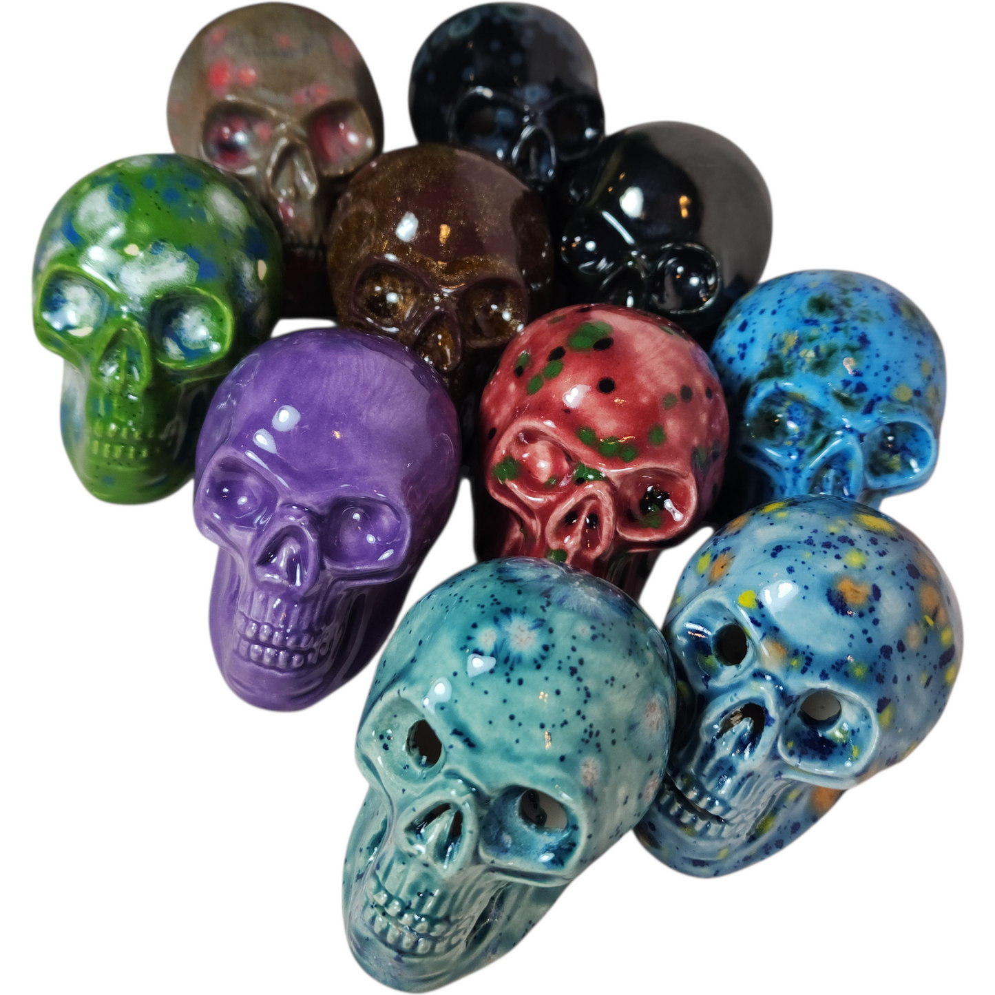 Handmade Ceramic Skull, Mini - Assorted Colors