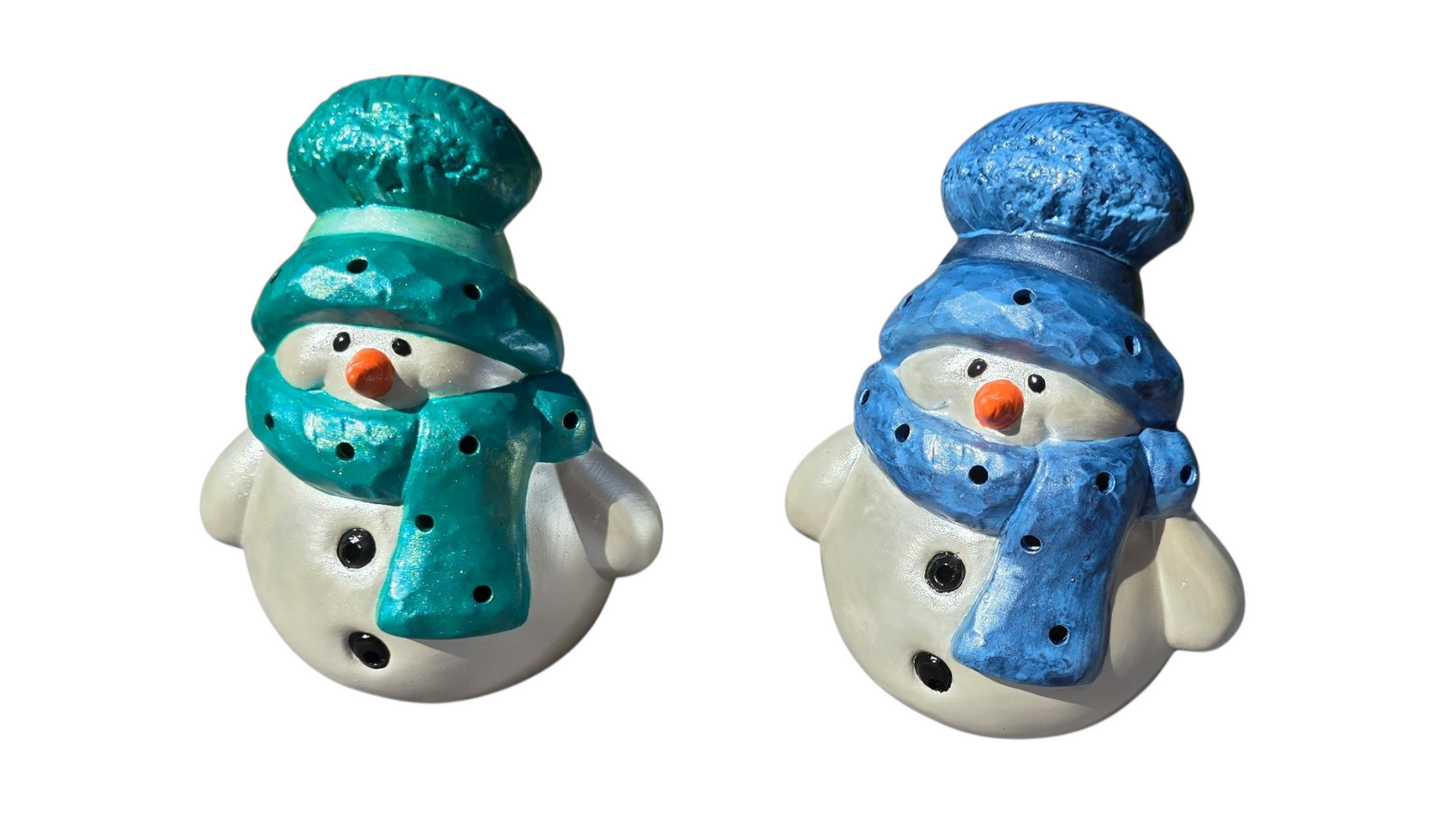 Handmade Ceramic Snowmen – Assorted Sizes & Colors