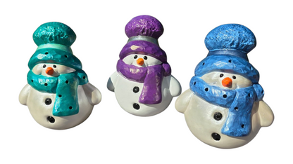 Handmade Ceramic Snowmen – Assorted Sizes & Colors