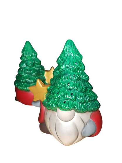 Gnome, w/Tree Hat & Star; Lighted