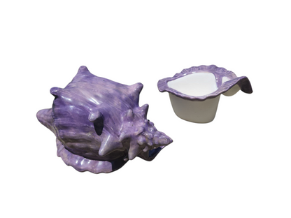 Large Ceramic Shell Violet Pot - Assorted Colors