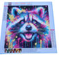 Finished Diamond Painting - Neon Paint Splatter, Racoon