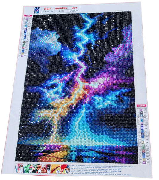 Finished Diamond Painting - Landscape, Lightning Cloud
