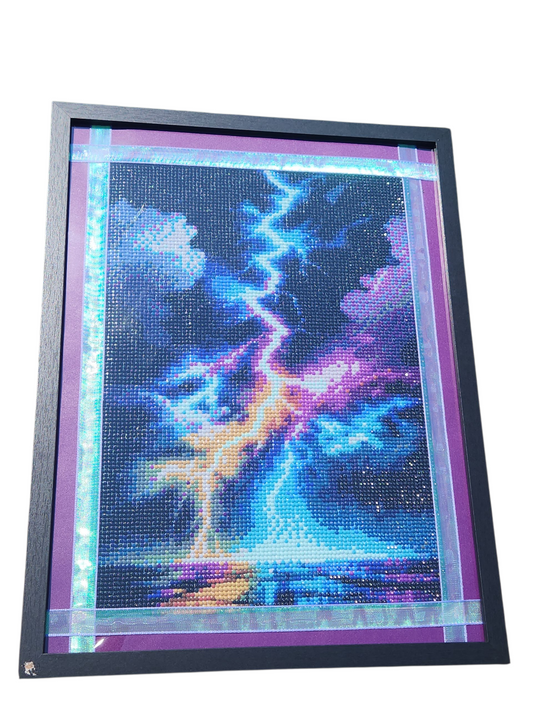 Finished Diamond Painting - Landscape, Lightning Cloud