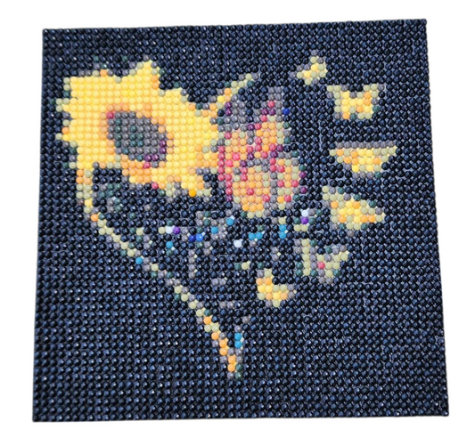 Finished Diamond Painting - Sunflower & Butterflies