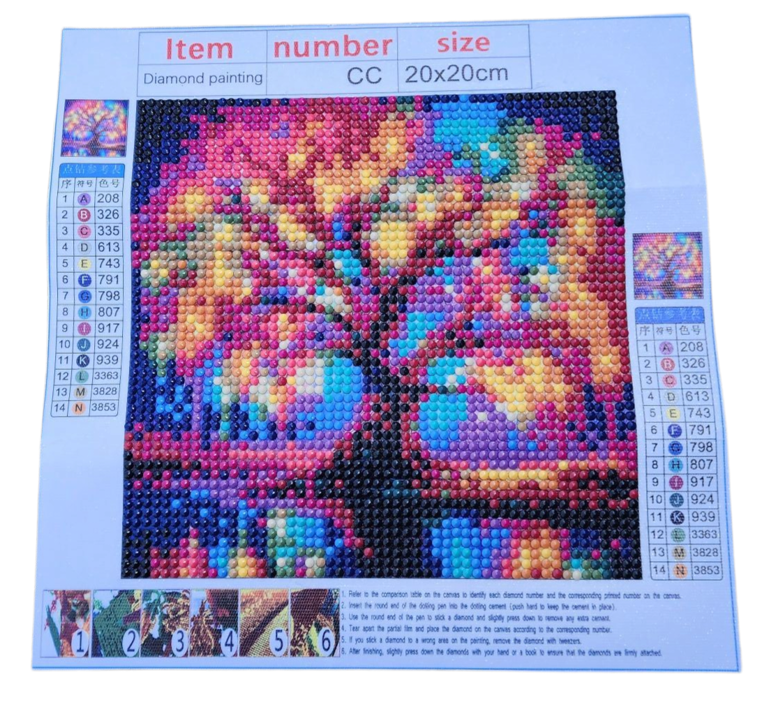 Finished Diamond Painting - Tree of Life, Colorful