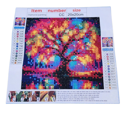Finished Diamond Painting - Tree of Life, Colorful
