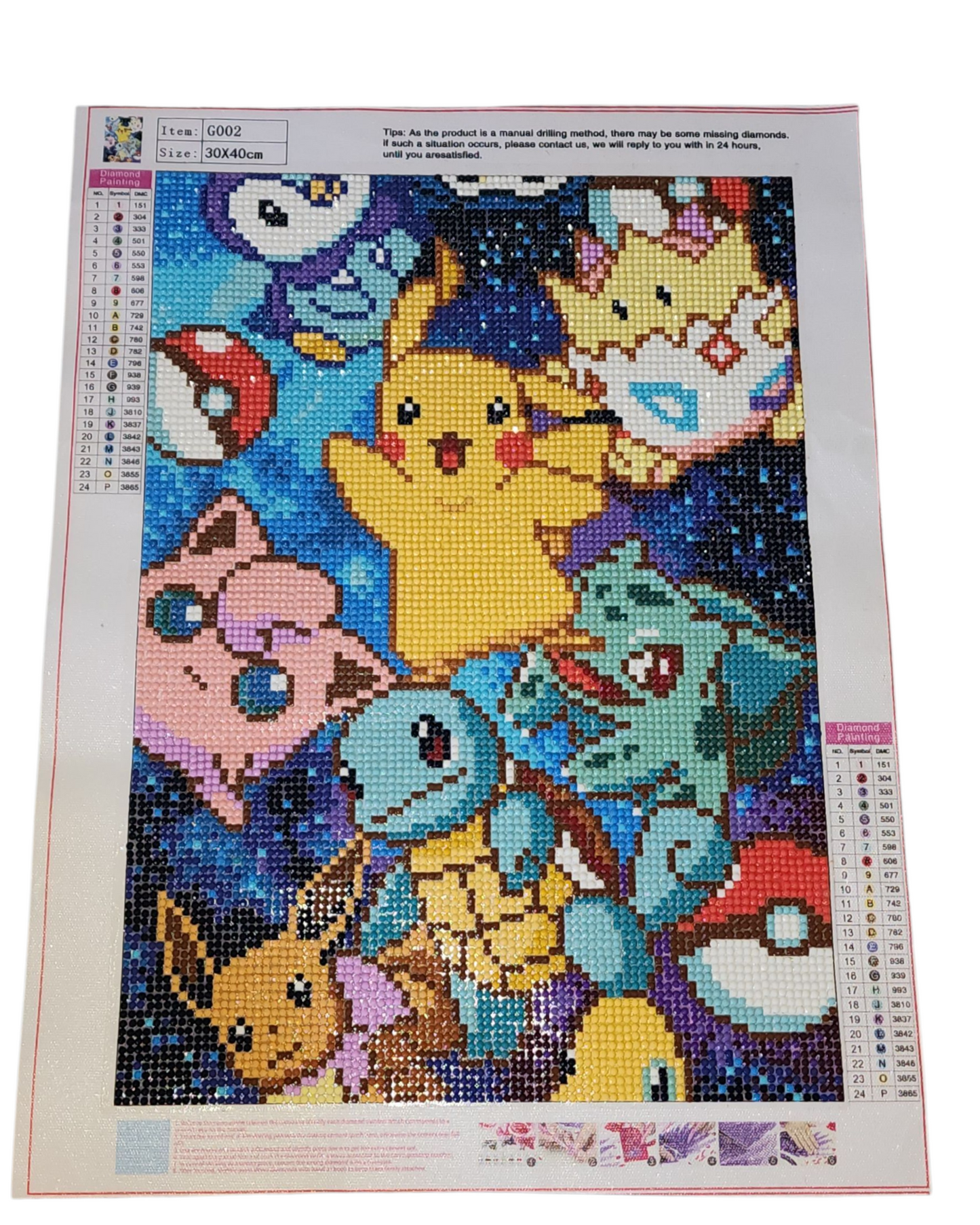 Finished Diamond Painting, Nintendo's Pokemon 1st Gen