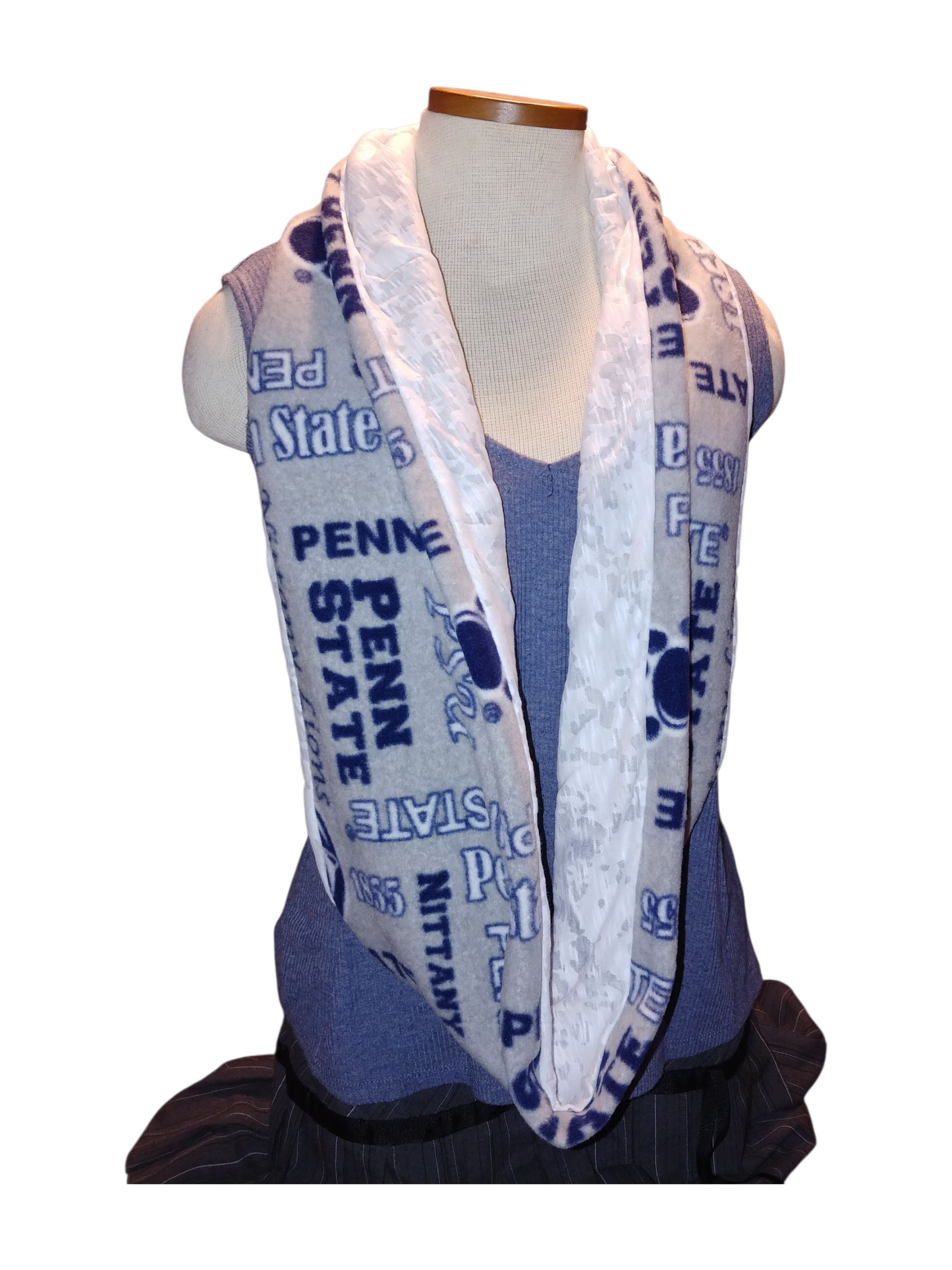 Handmade Infinity Scarf – Licensed Penn State Team Spirit