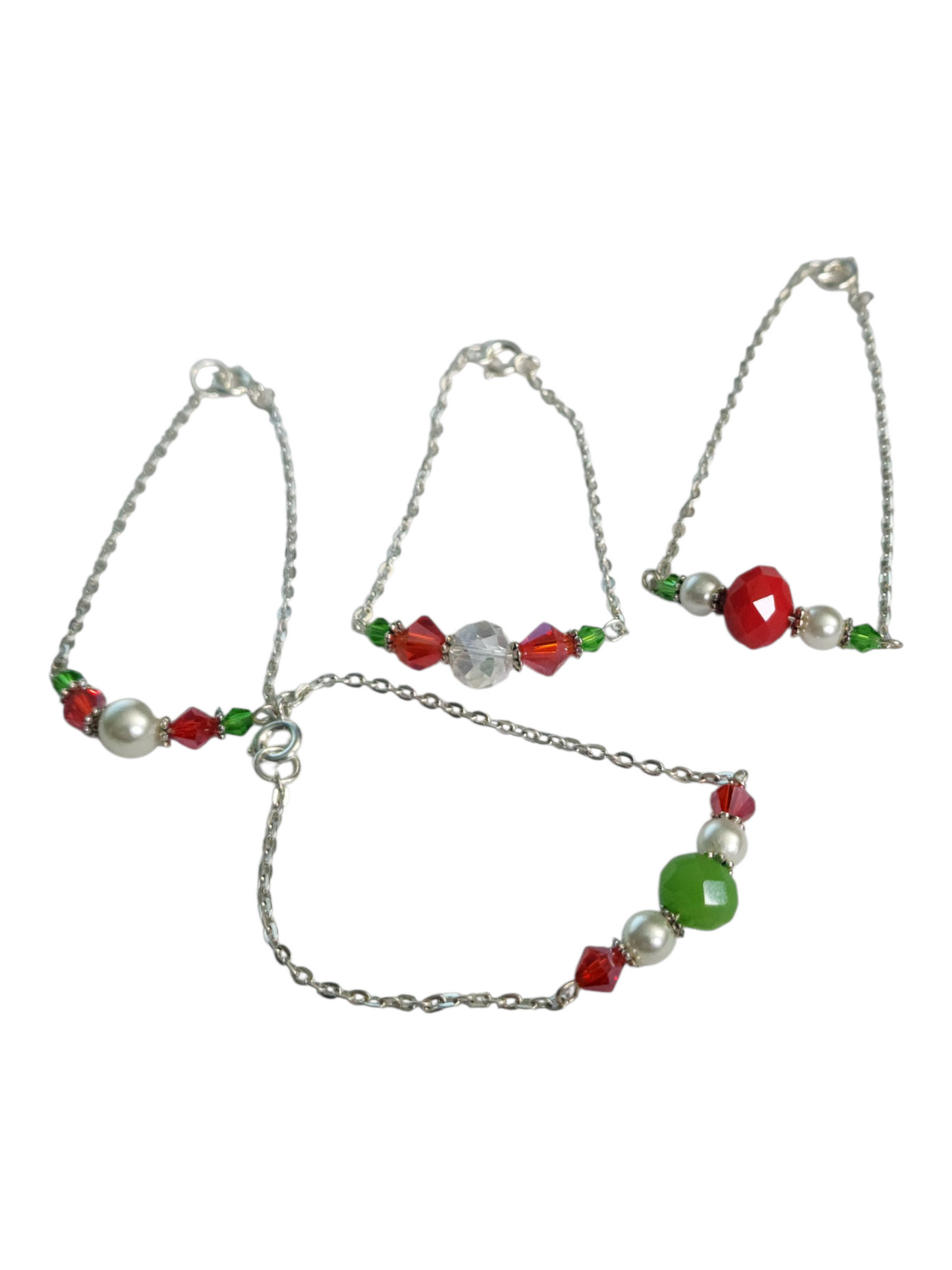Delicate Crystal & Chain Bracelet, Assorted Colors