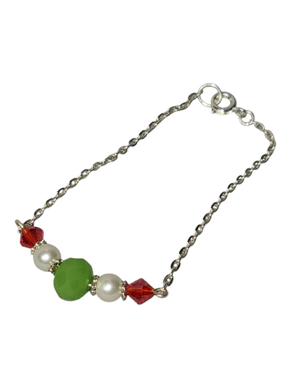 Delicate Crystal & Chain Bracelet, Assorted Colors